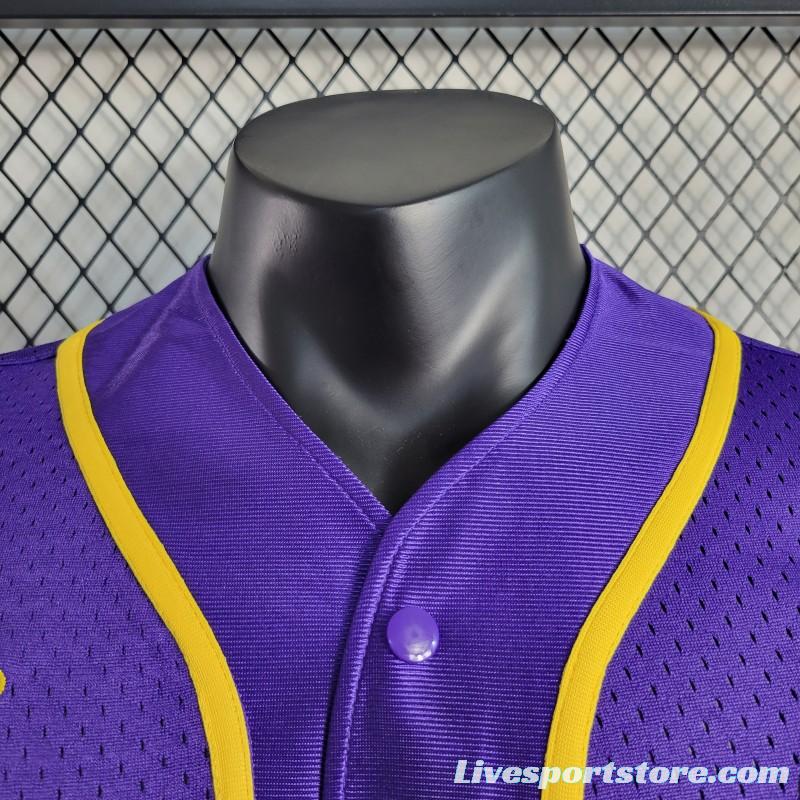 2023 NBA Lakers STATEMENT BASEBALL Purple Jersey