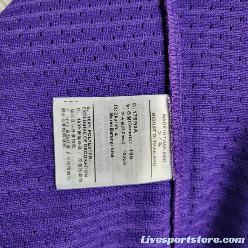 2023 NBA Lakers STATEMENT BASEBALL Purple Jersey