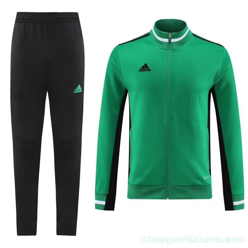 2023 Adidas Green Black Full Zipper Jacket +Pants