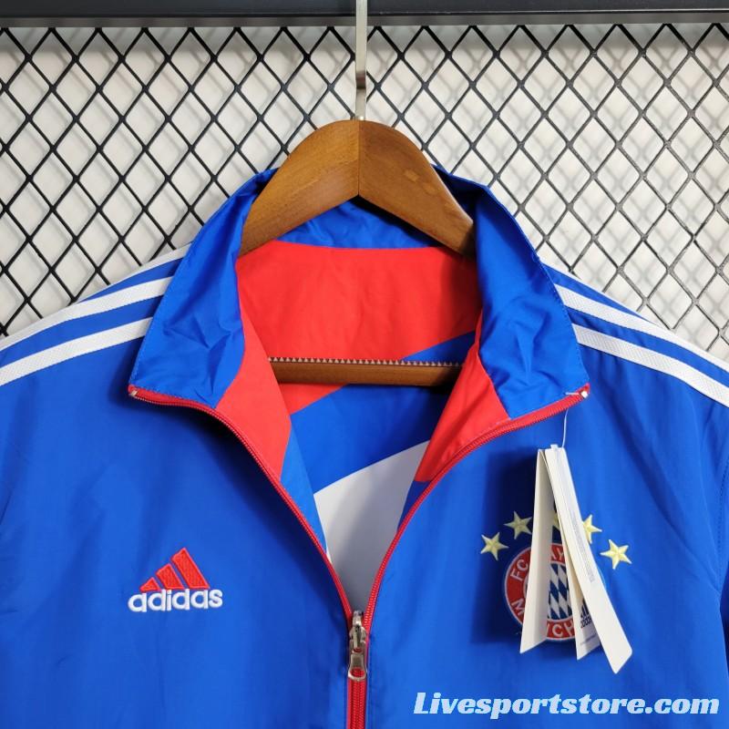 23-24 Bayern Munich Blue Reversible Windbreaker