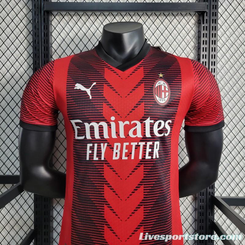 Player Version 23-24 AC Milan Home Jersey