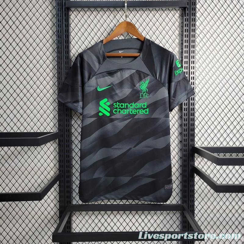 23-24 Liverpool Black Goalkeeper Jersey