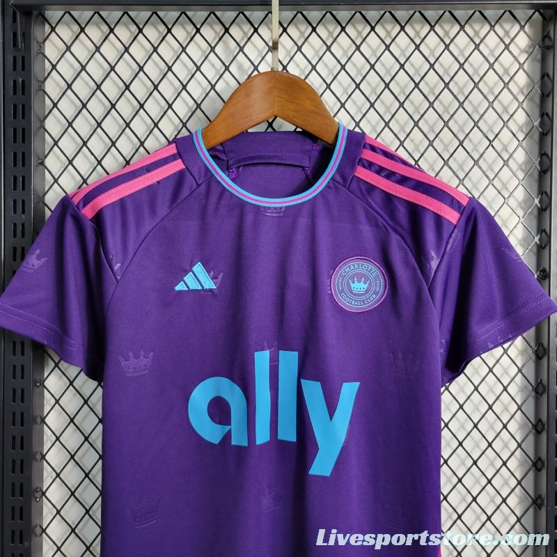 23-24 KIDS Charlotte Away Purple Jersey Size 16-28