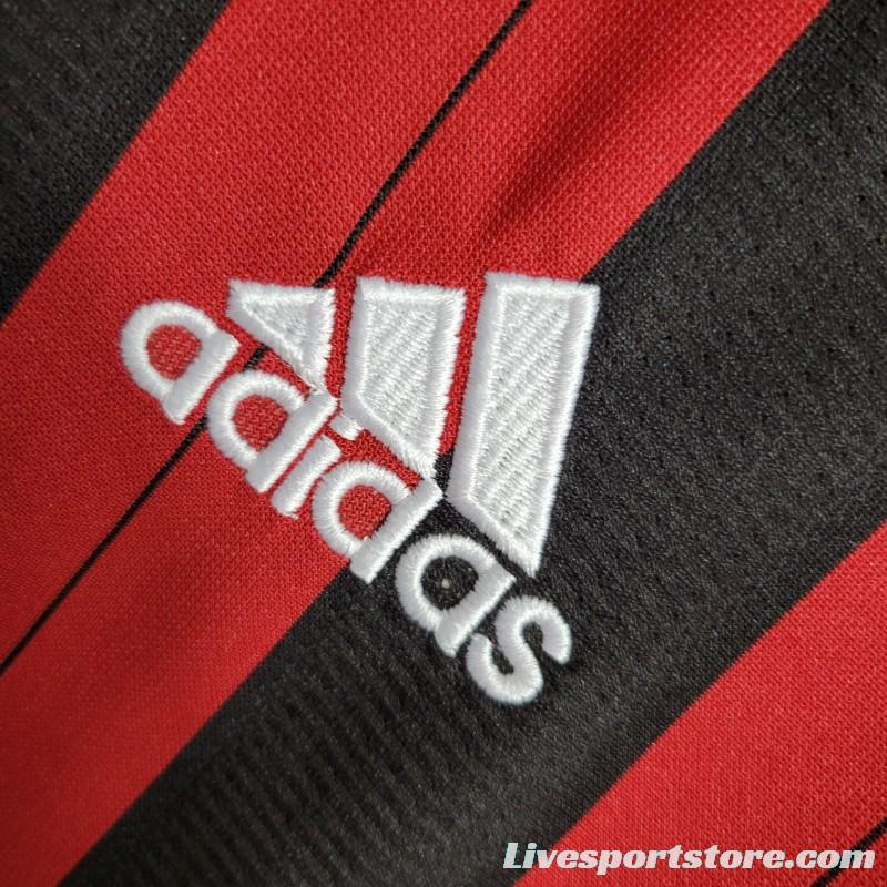 Retro Long Sleeve 2013-14 AC Milan Home Jersey