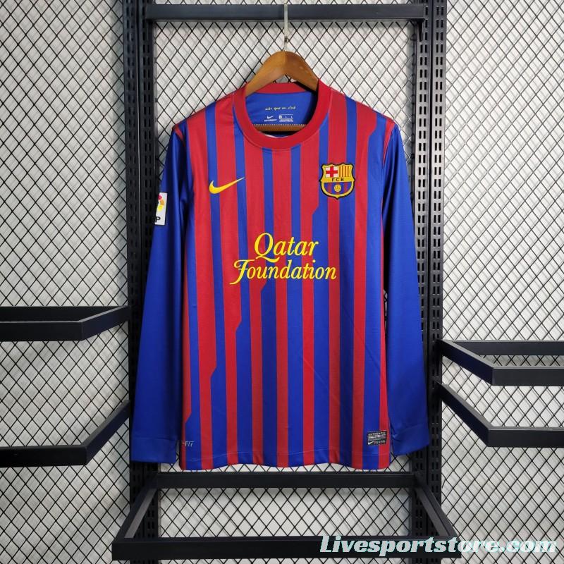 Retro Long Sleeve 11-12 Barcelona Home Soccer Jersey