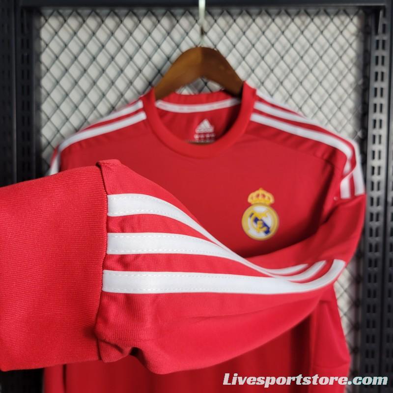 Retro Long Sleeve 11-12 Real Madrid Away Red Jersey