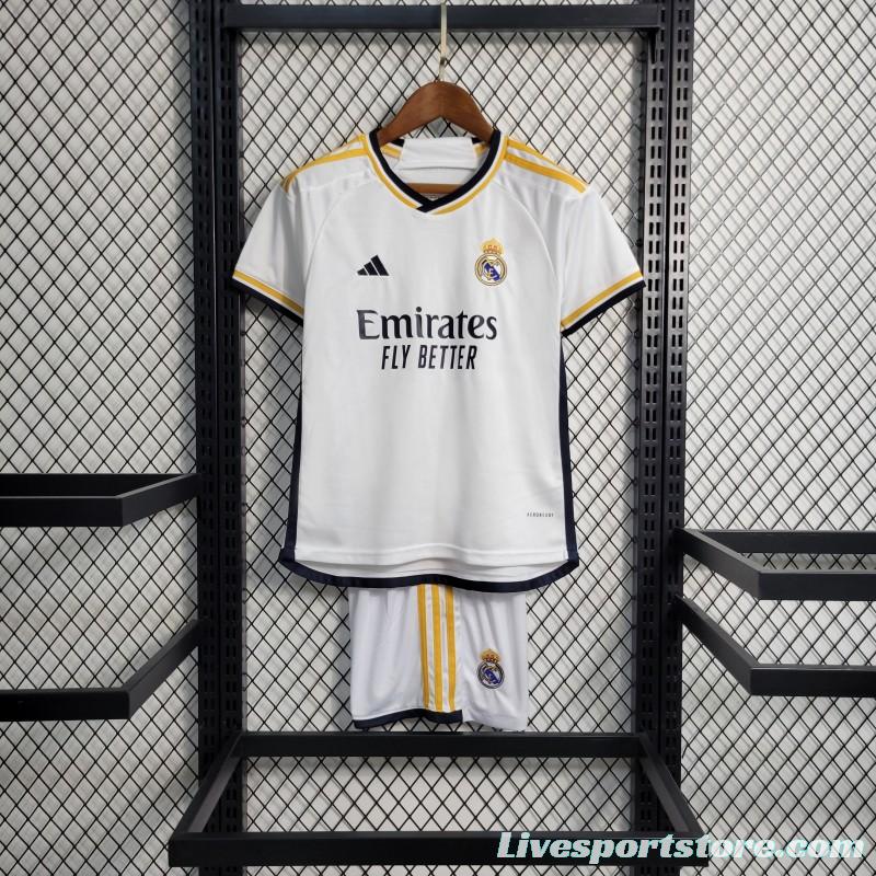 23-24 Kids Real Madrid Home Jersey