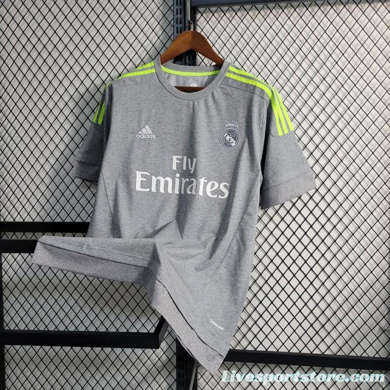 Retro 15/16 Real Madrid Away Grey Soccer Jersey