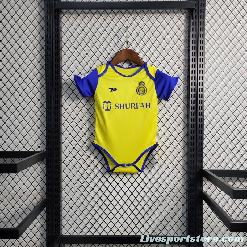 23-24 Baby Al-Nassr FC Victory Home Soccer Jersey Baby 6-18 Month