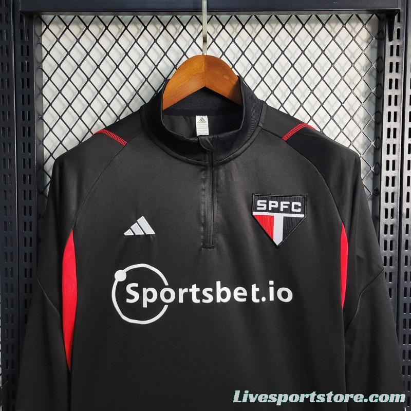 23-24 Sao Paulo Black Red Full Zipper Training Jacket