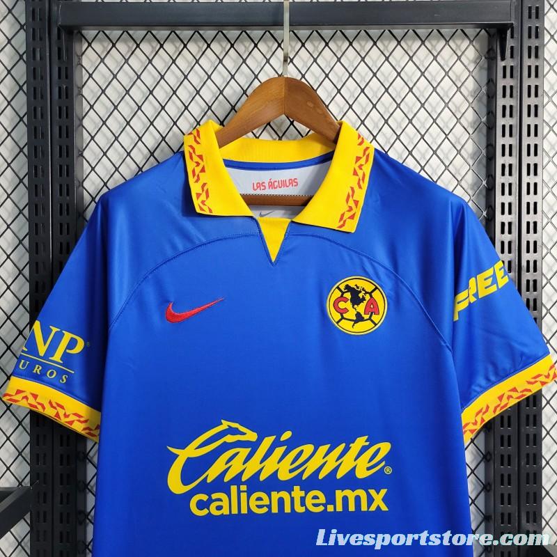 23-24 Club America Away Blue Soccer Jersey