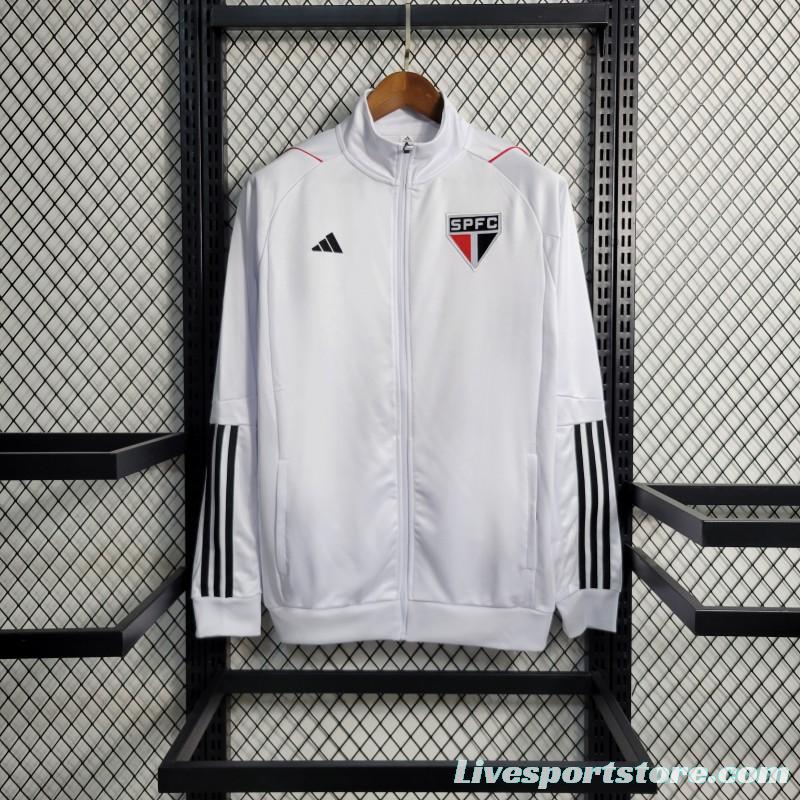 23-24 Sao Paulo White Full Zipper Training Jacket