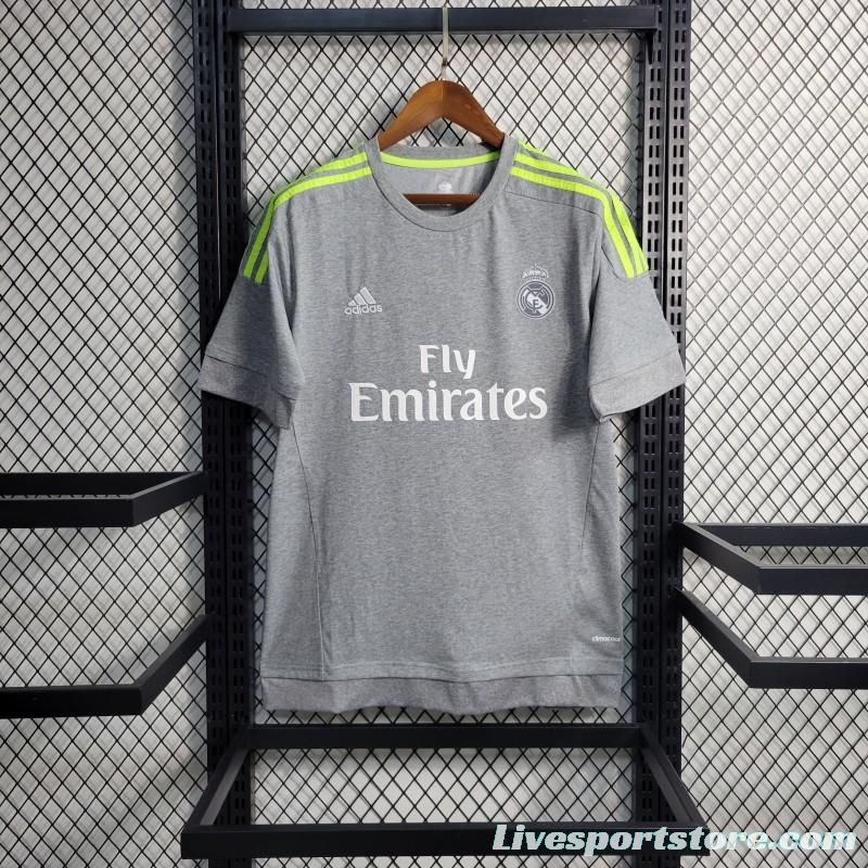 Retro 15/16 Real Madrid Away Grey Soccer Jersey