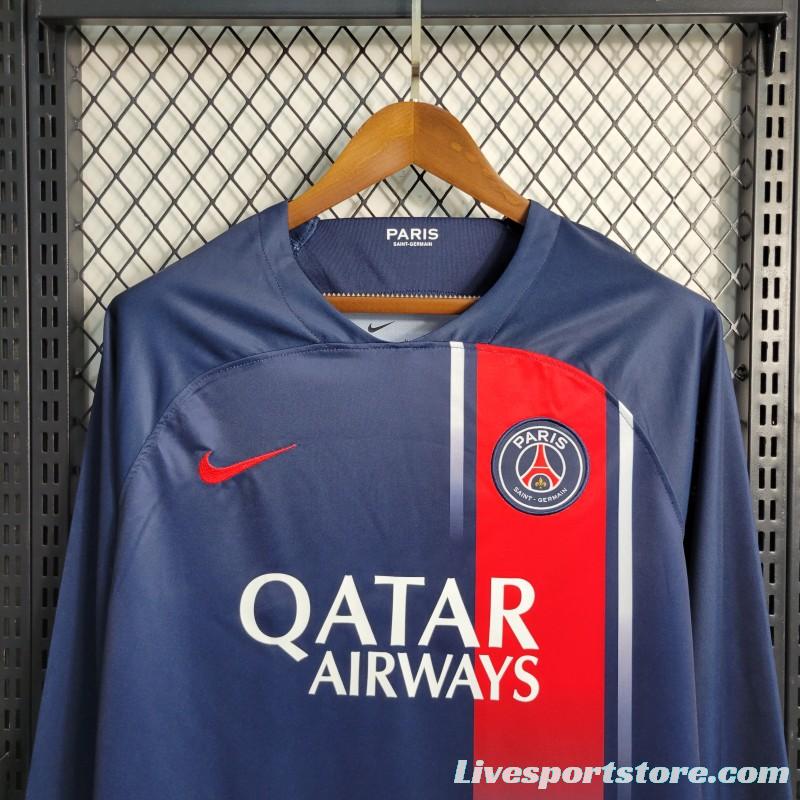 23-24 PSG Home Long Sleeve Soccer Jersey