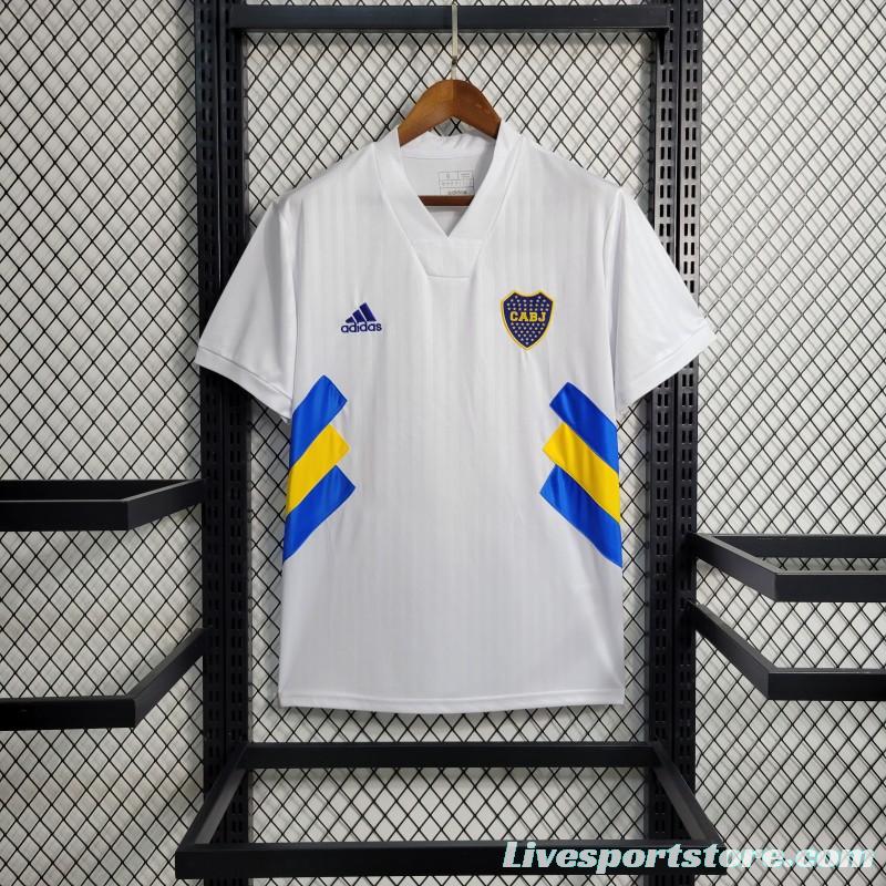 23-24 Boca Juniors White Icon Jersey with Embroidery logo