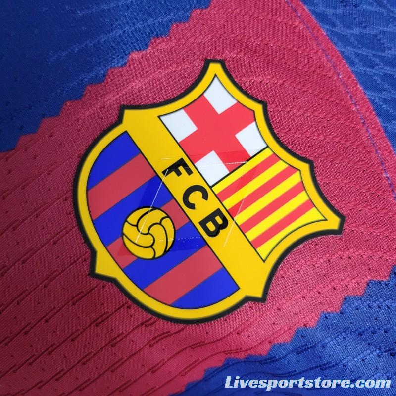 Player Version 23-24 Long Sleeve Barcelona Home Jersey