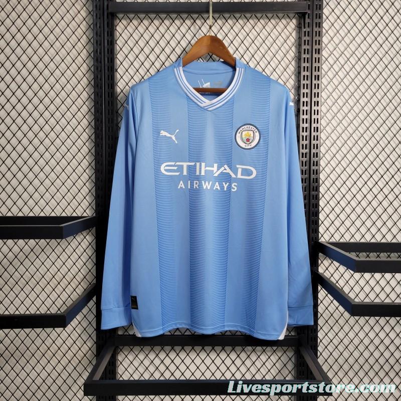 23-24 Manchester City Home Long Sleeve Jersey