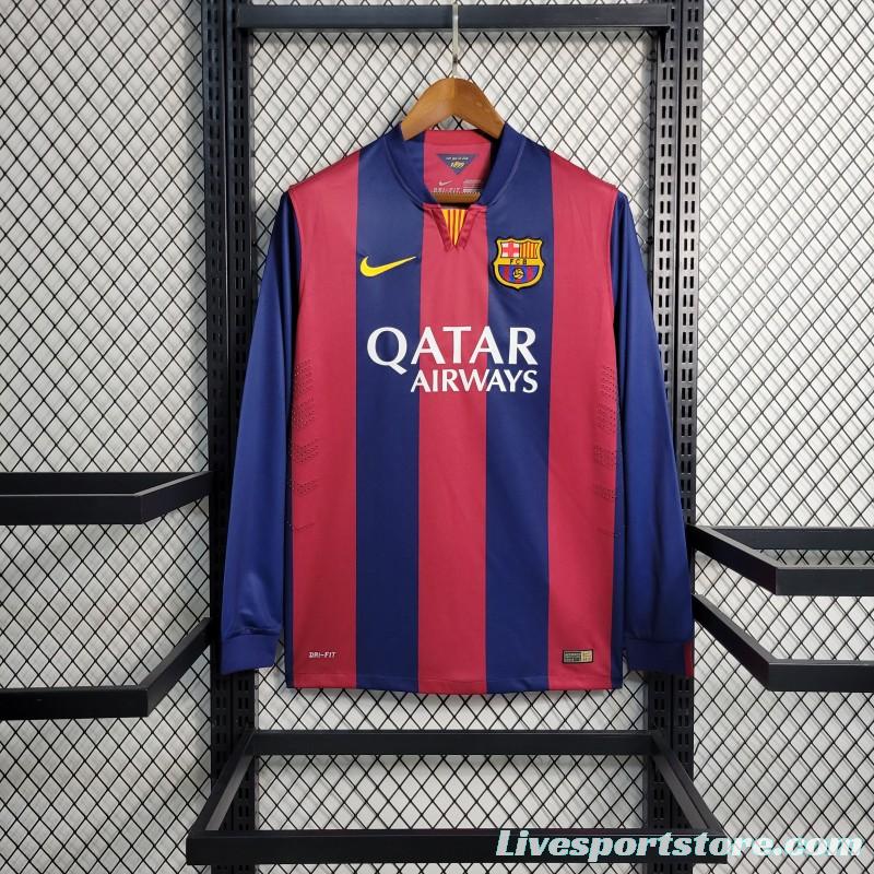 Retro14-15 Barcelona Home Long Sleeve Jersey