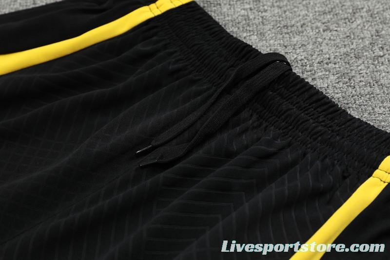 23-24 PSG Black Yellow Short Sleeve+Shorts