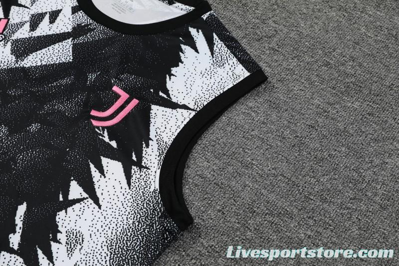 23-24 Juventus Black White Vest Jersey+Shorts