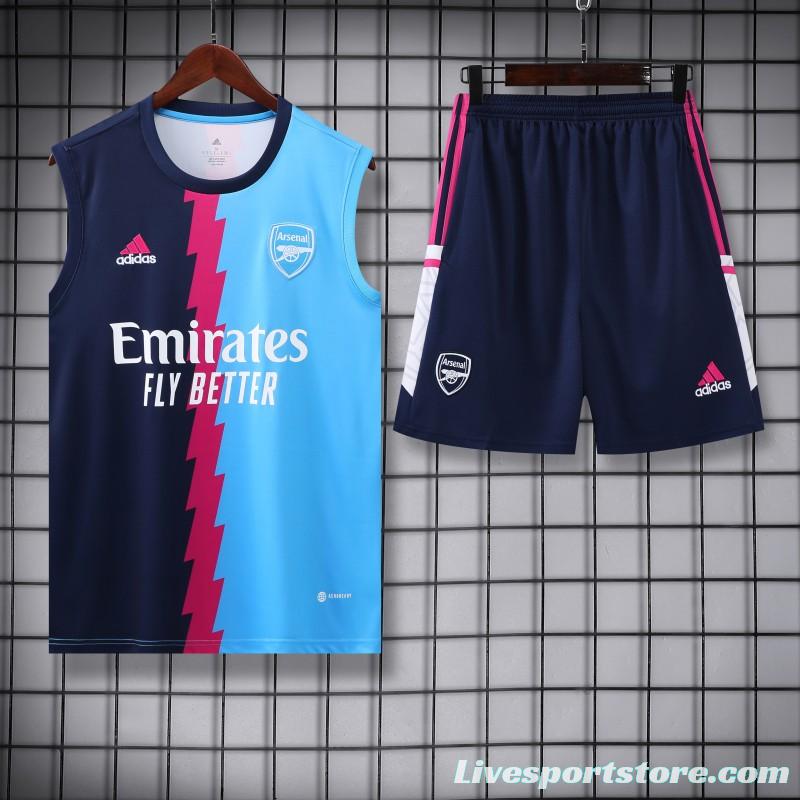 23-24 Arsenal Blue/Navy Vest Jersey+Shorts