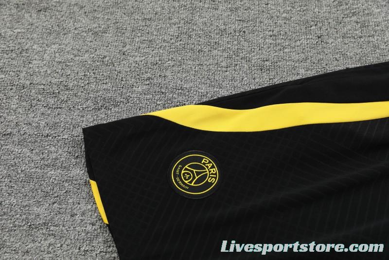 23-24 PSG Black Yellow Short Sleeve+Shorts