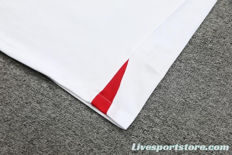 23-24 Liverpool White Vest Jersey+Shorts