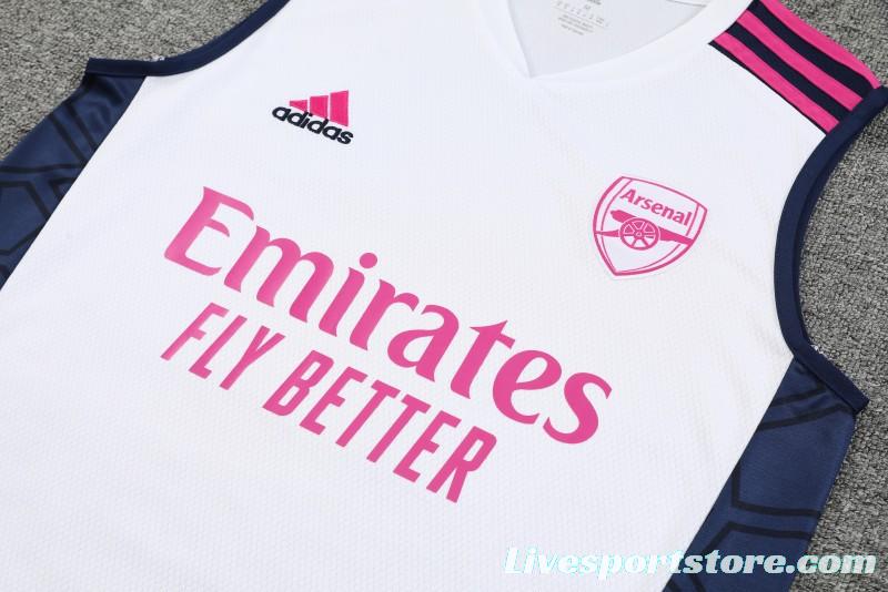 23-24 Arsenal White/Navy Vest Jersey+Shorts