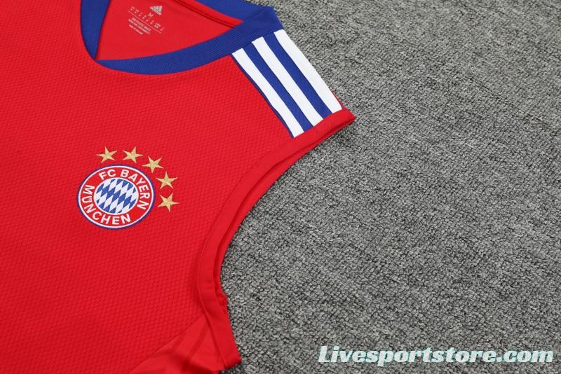 23-24 Bayern Munich Red/Blue Vest Jersey+Shorts