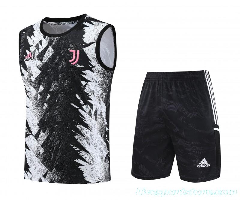 23-24 Juventus Black White Vest Jersey+Shorts