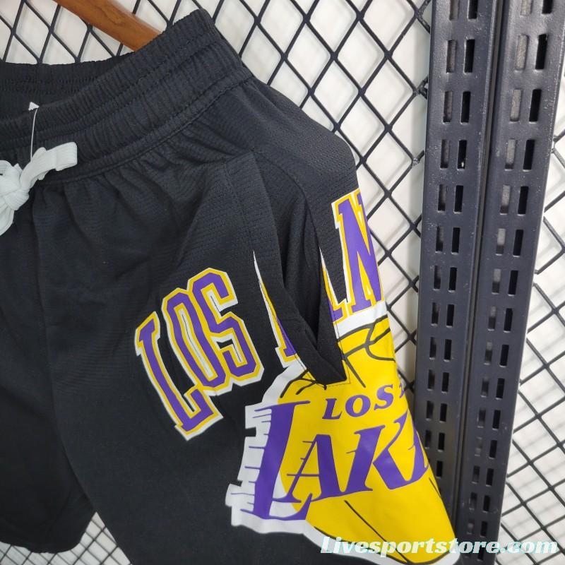 23 24 NBA Lakers Black Shorts