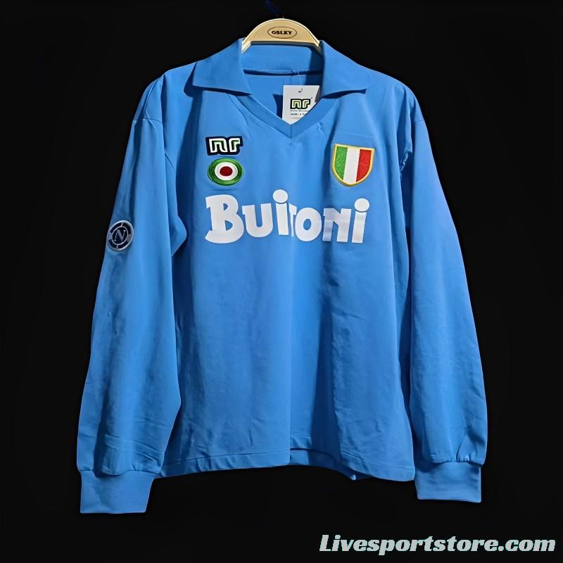 Retro 87/88 SSC Napoli Home Long Sleeve Jersey