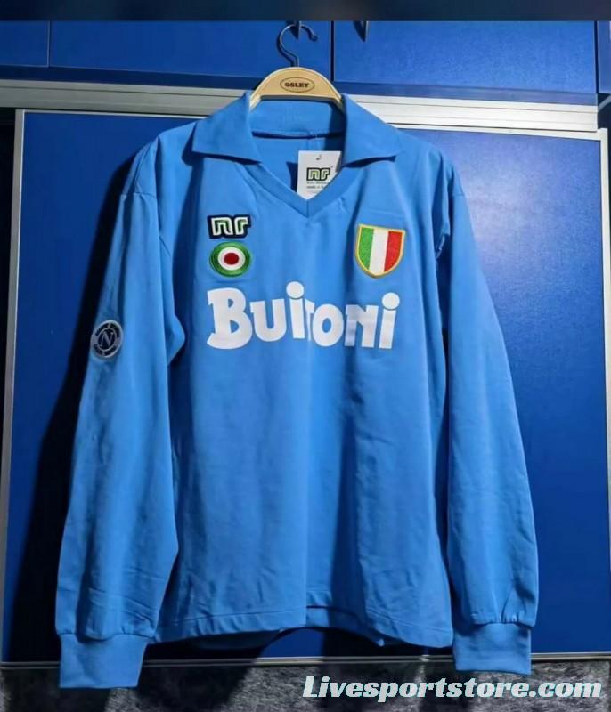 Retro 87/88 SSC Napoli Home Long Sleeve Jersey