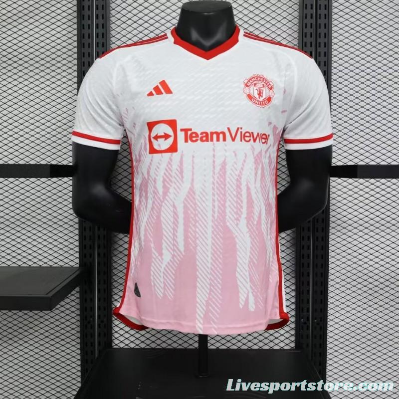 Player Version 23/24 Manchester United Away White Jersey