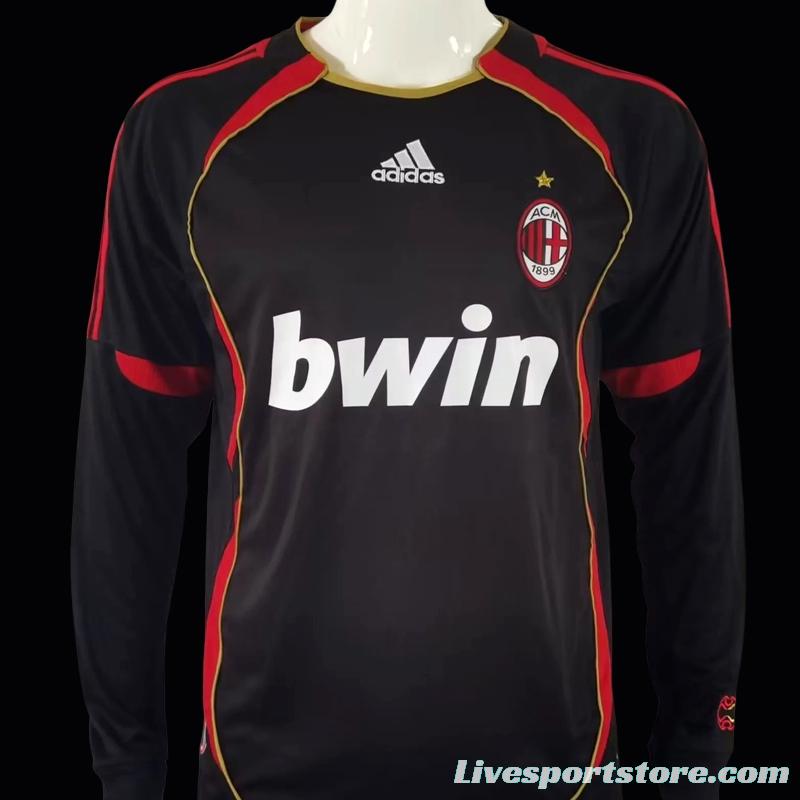 Retro 06/07 AC Milan Third Black Long Sleeve Jersey