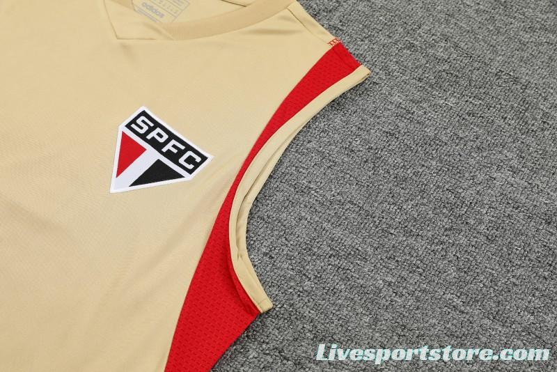 23-24 Sao Paulo Beige Vest Jersey+Shorts