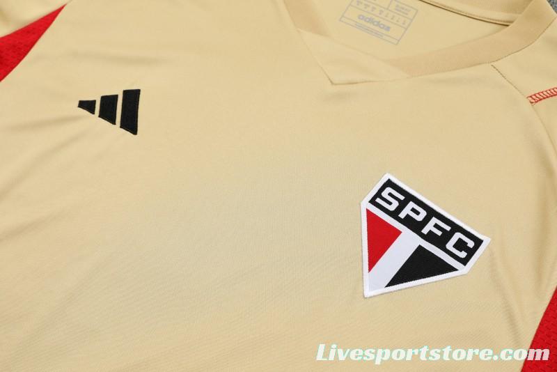 23-24 Sao Paulo Beige Short Sleeve Jersey+Shorts