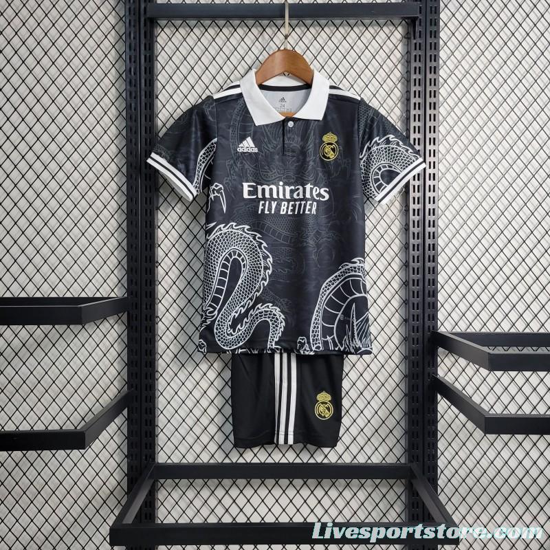 23-24 Kids Real Madrid Special Edition Black Dragon Jersey Size 16-28