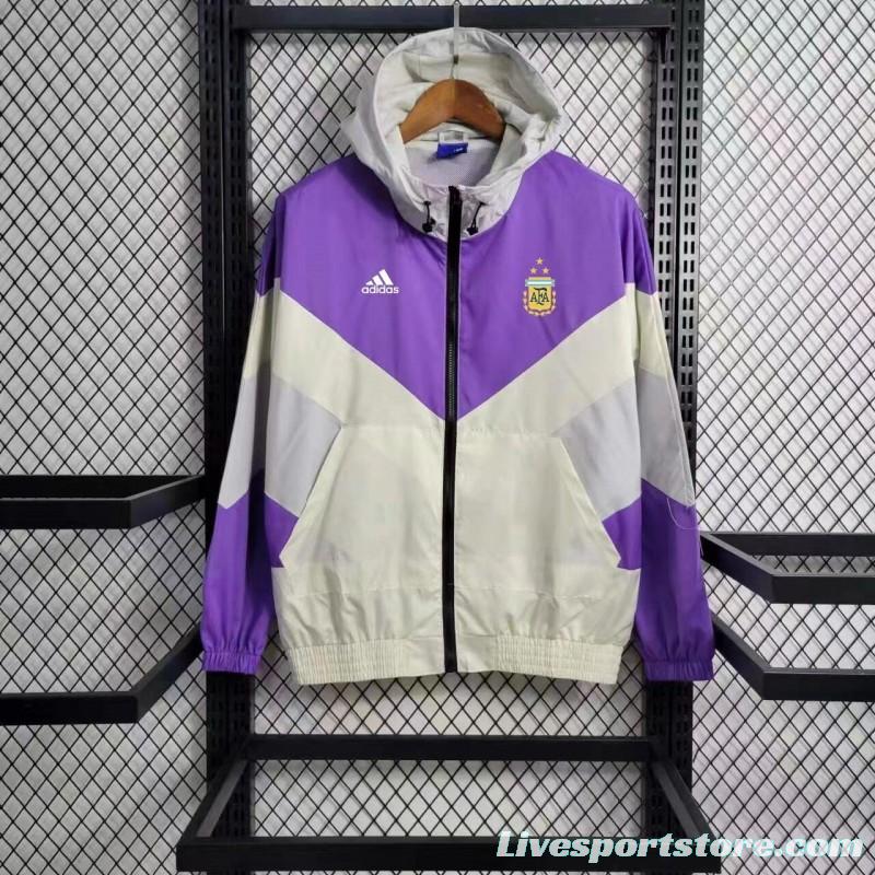 2023 Argentina White Purple Windbreaker