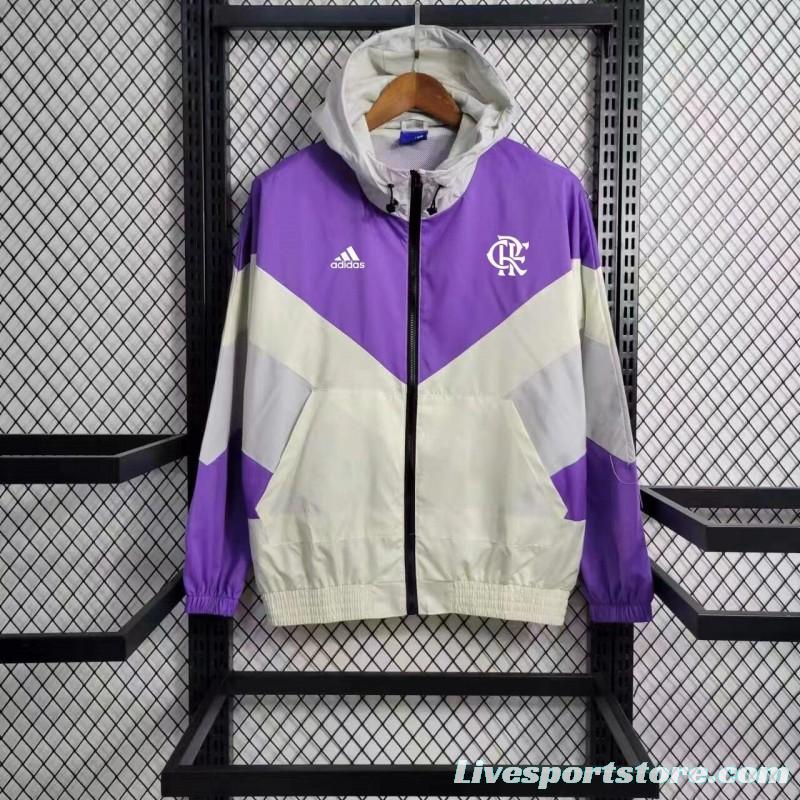 23-24 Flamengo White Purple Windbreaker