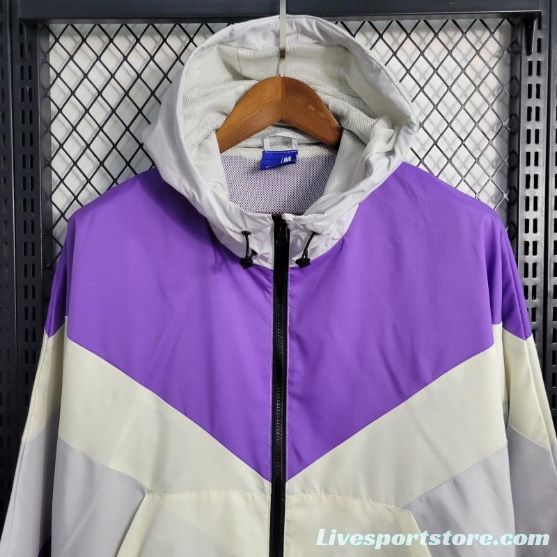 23-24 Juventus White Purple Windbreaker