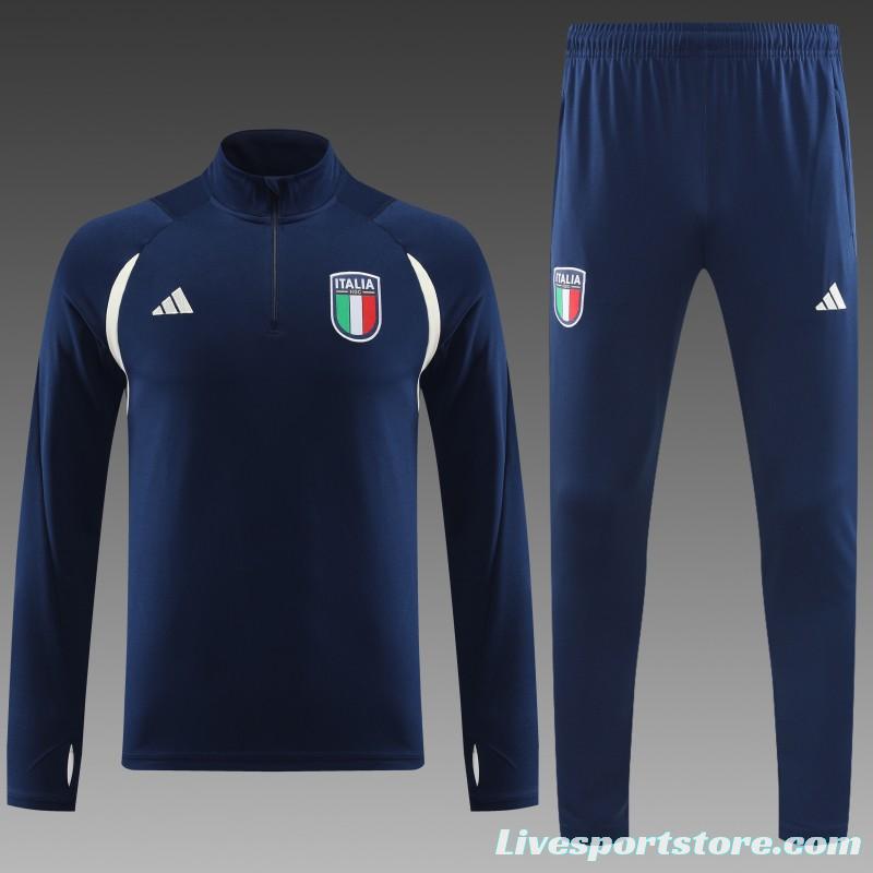 2023 Italy Navy Half Zipper Jacket +Pants