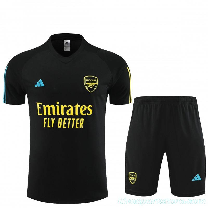 23 24 Arsenal Black Short Sleeve+Shorts