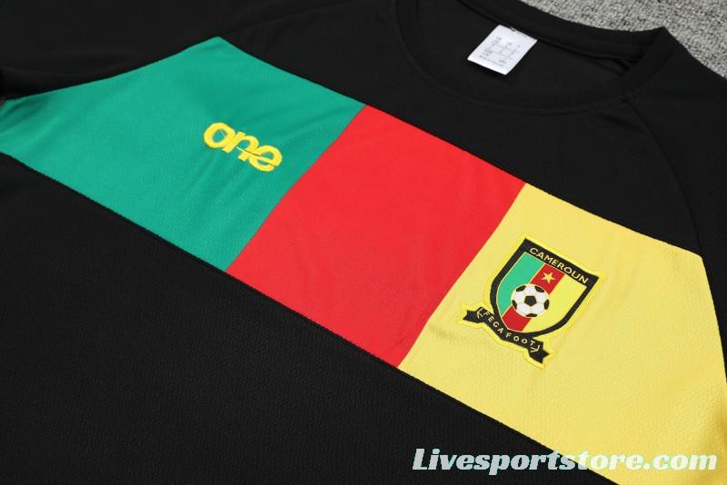 2023 Cameroon Black Short Sleeve+Shorts