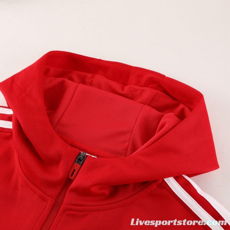 2023 Adidas Red Hoodie Full Zipper Jacket +Pants