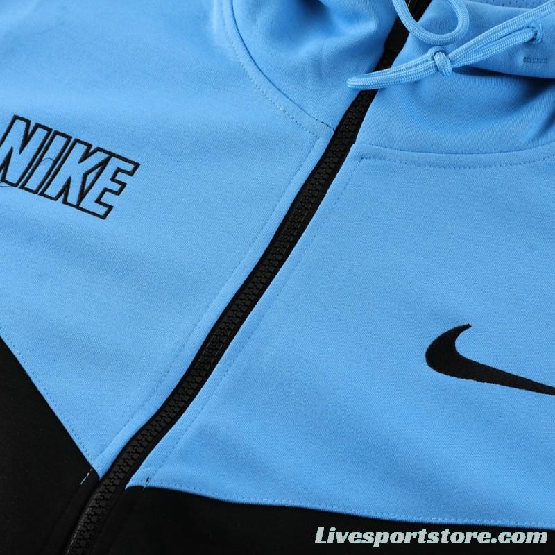 23/24 NIKE Black/Blue Full Zipper Hooide Jacket+Pants