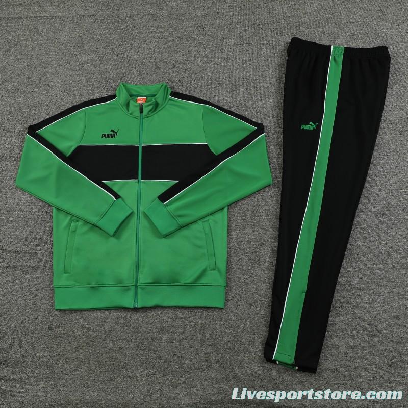 23/24 Puma Green Black Full Zipper Jacket+Pants