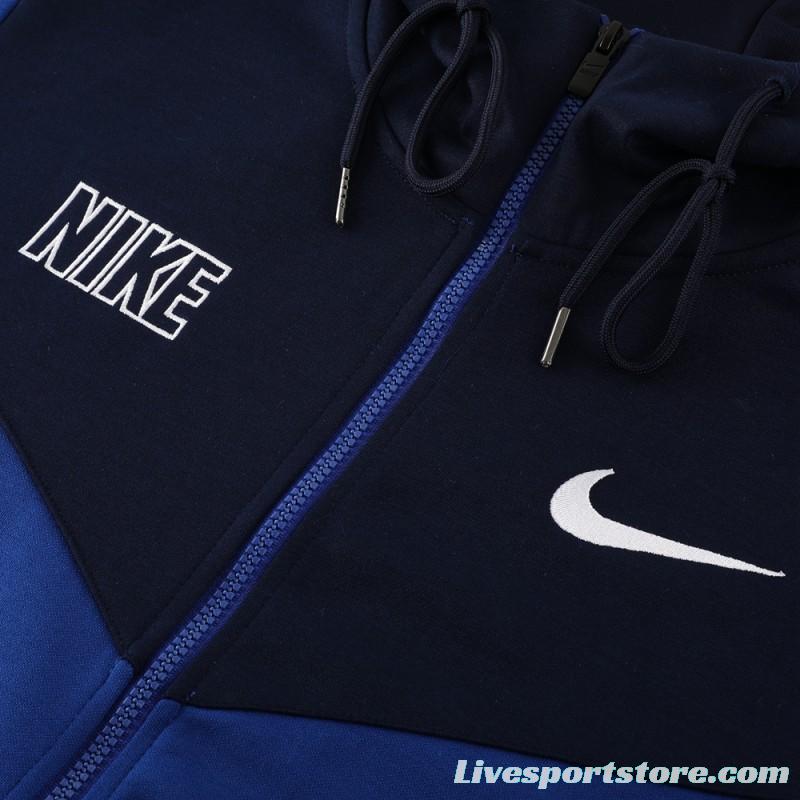 23/24 NIKE Black/Blue Full Zipper Hooide Jacket+Pants