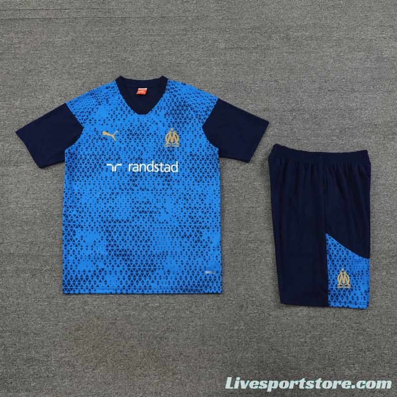 23 24 Olympique Marseille Blue Short Sleeve+Shorts