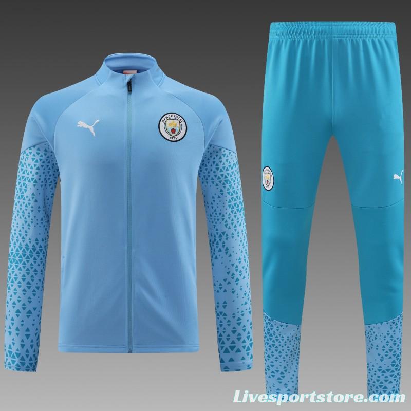 23/24 Manchester City Blue Full Zipper Jacket+Pants